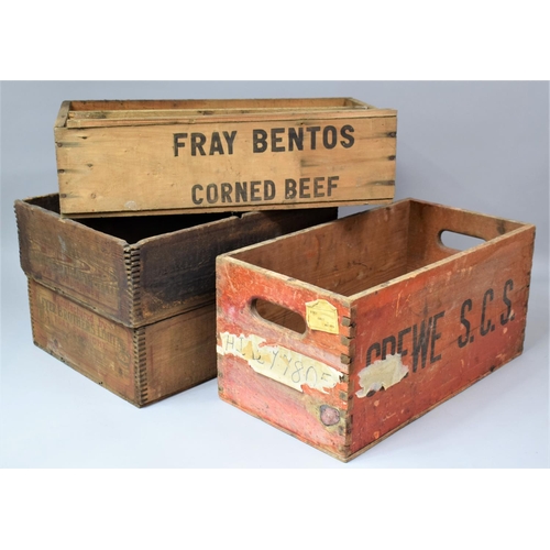 500 - A Vintage Fray Bentos Corned Beef Box, Bottle Crate etc