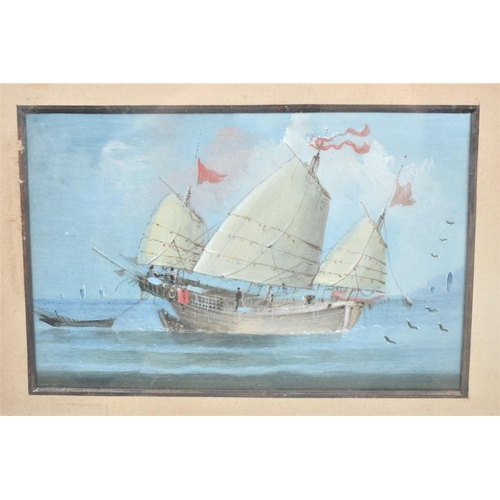 102 - A Gilt Framed Late 19th/Early 20th Century Chinese Shanghai/Hong Kong School Oils on Card Depicting ... 