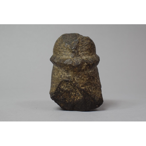 107 - An Early Chinese Carved Stone Mask, 10cm high