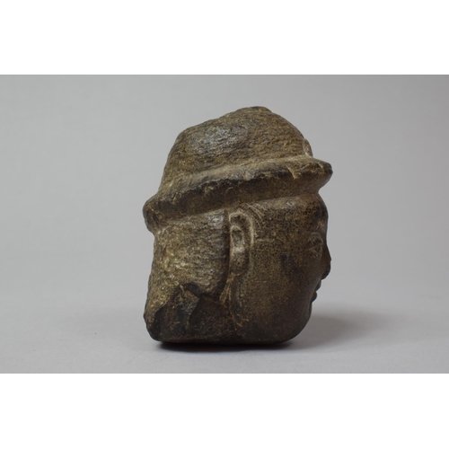 107 - An Early Chinese Carved Stone Mask, 10cm high