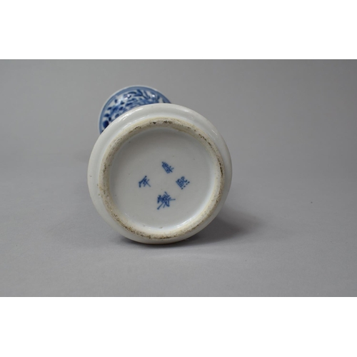 238 - A 19th Century Chinese Blue and White Gu Shaped Beaker Vase of Flared Neck Form Decorated with Drago... 