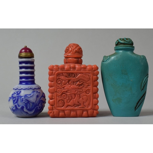 262 - Three Composite Oriental Snuff Bottles