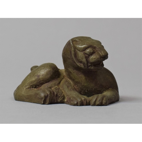 265 - A Bronzed Study of a Lioness, 5cm wide