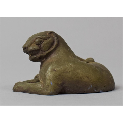 265 - A Bronzed Study of a Lioness, 5cm wide