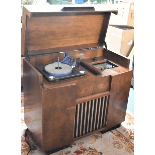 525 - An Art Deco Walnut Radiogram