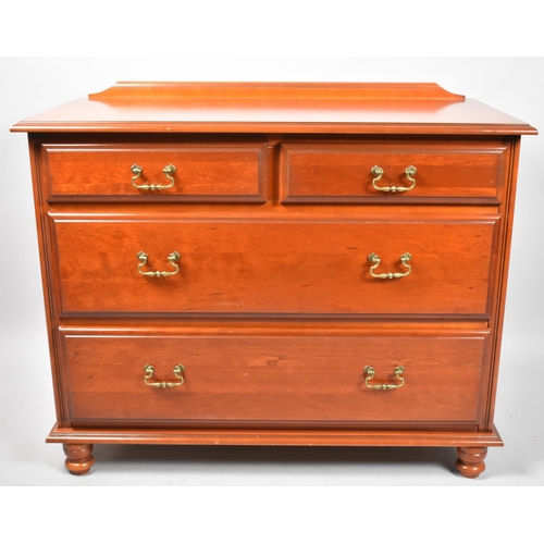 527 - A Modern Galleried Bedroom Chest of Two Short and Two Long Drawers, 97cm wide