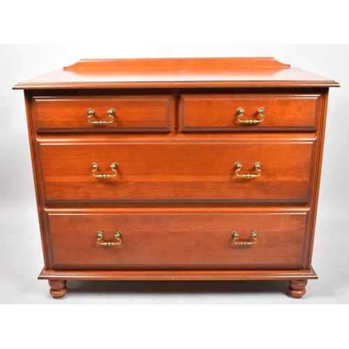 529 - A Modern Galleried Chest of Two Short and Two Long Drawers, Matches Lot 527, 97cm wide