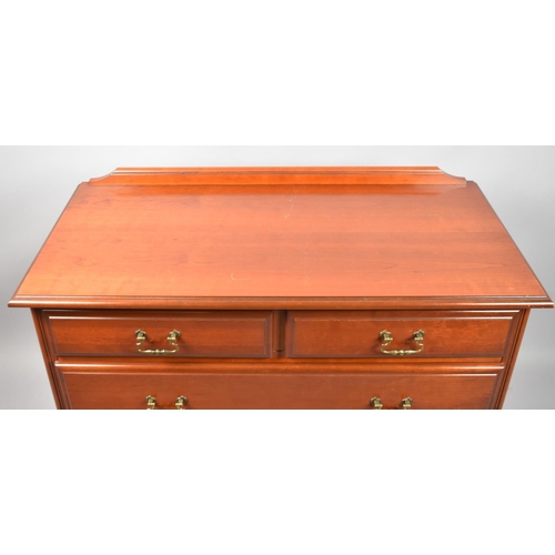 529 - A Modern Galleried Chest of Two Short and Two Long Drawers, Matches Lot 527, 97cm wide