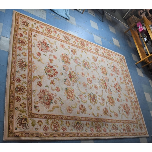 530 - A Machine Woven Wool Pile Carpet Square, Mohatta, Made in Moldova, 355x252cm