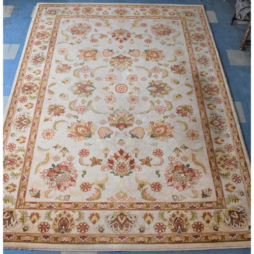 530 - A Machine Woven Wool Pile Carpet Square, Mohatta, Made in Moldova, 355x252cm