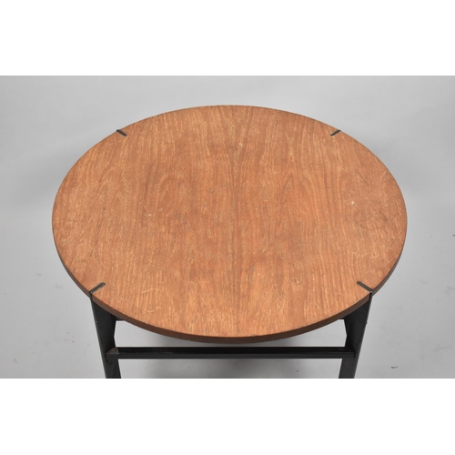 557 - A Vintage Circular Topped Metal Framed Coffee Table, 68cm diameter