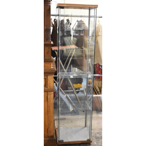 559 - A Modern Shelved Glazed Display Cabinet, no Handle, 42cmx37cmx164cm high