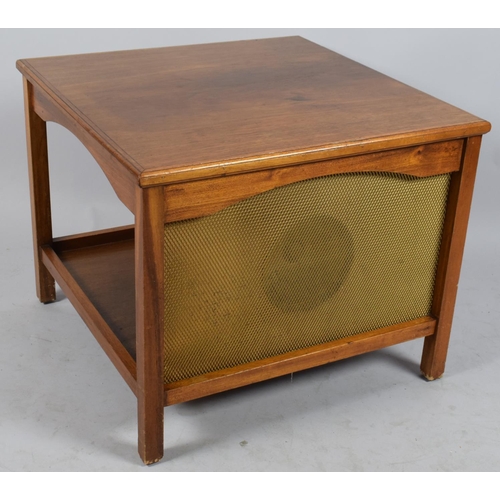 562 - A Mid 20th Century Square Topped Coffee Table with In Built Hi-fi Speaker, 62cm Square