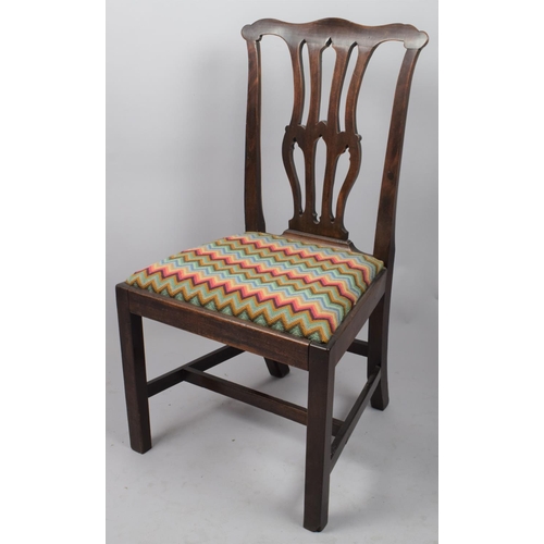 565 - A Mahogany 19th Century Side Chair with Pierced Splat