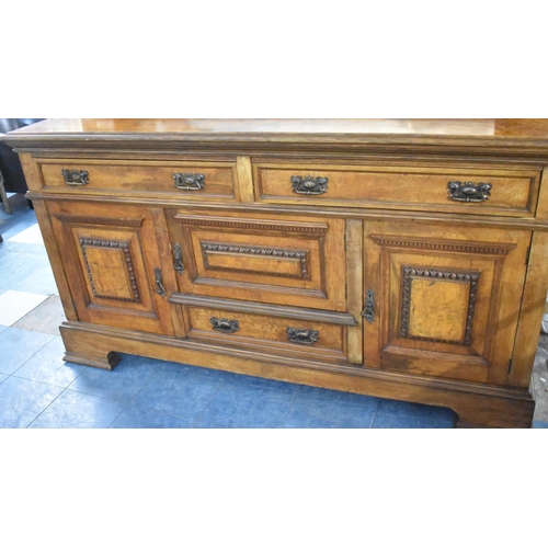 567 - A Large and Impressive Late Victorian/Edwardian Mirror backed Sideboard, the Base with Two Short Dra... 