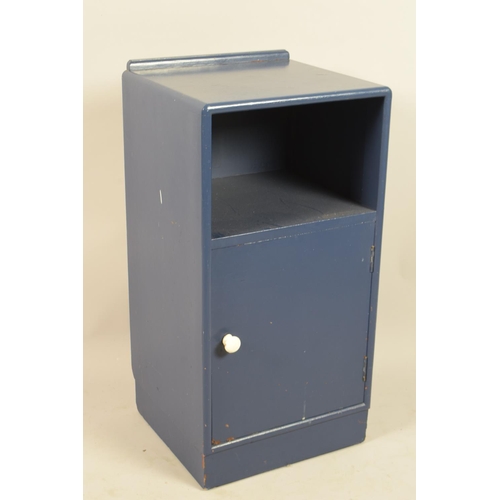 568 - A Blue Painted Bedside Cabinet, 38cm wide