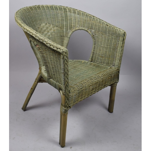 571 - A Vintage Wicker Tub Armchair