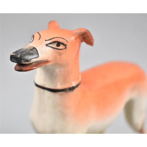 72 - A Pair of Late 19th Century Staffordshire Greyhounds, 18cm high