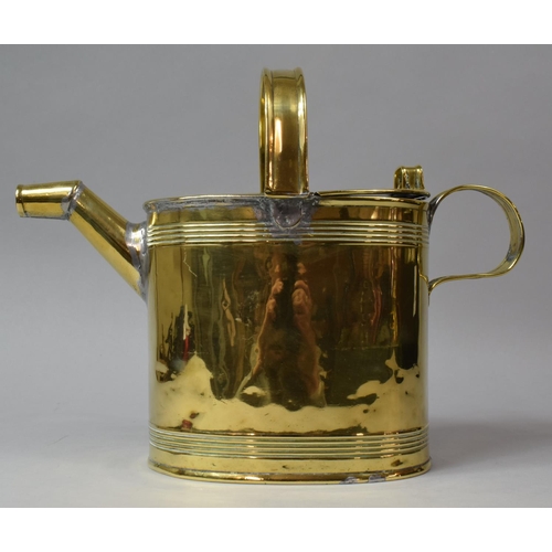 87 - A Polished Brass Army & Navy Style Water Can, 26cm high