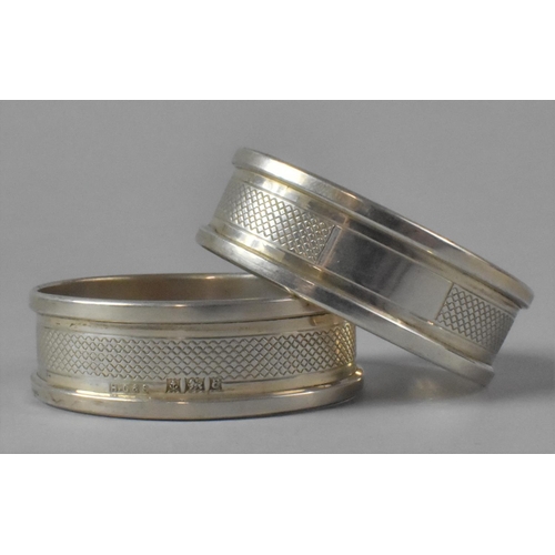 407 - A Pair of Silver Oval Napkin Rings, B'ham 1954