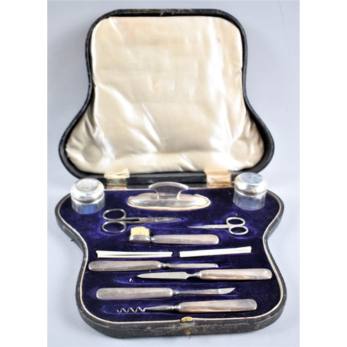 411 - A Cased Silver Manicure Set, B'ham Hallmark