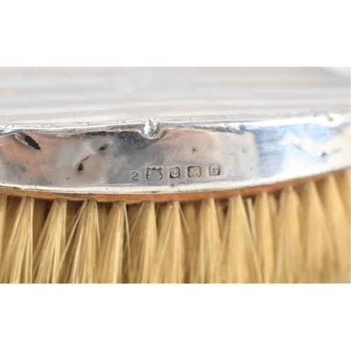 412 - A Pair of Silver Mounted Gents Hair Brushes with Monogrammed and Engine Turned Decoration, Each 11.5... 