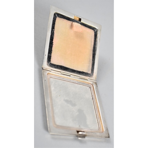 416 - A Silver Powder Compact with Engine Turned Decoration, 7cms Square