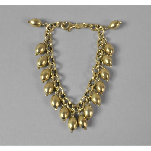 425 - A Silver gilt Italian Bean Bracelet, Stamped 925