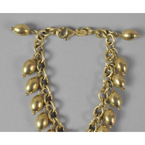 425 - A Silver gilt Italian Bean Bracelet, Stamped 925