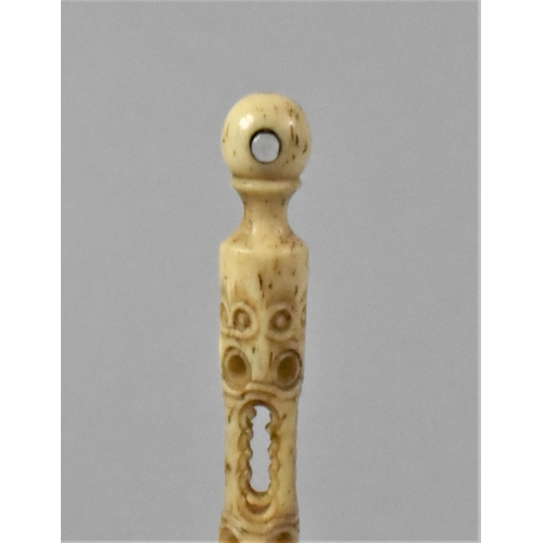 437 - A Late 19th Century Ivory Stanhope, St Boswells, together with a Pressed Metal Letter Clip and a Com... 