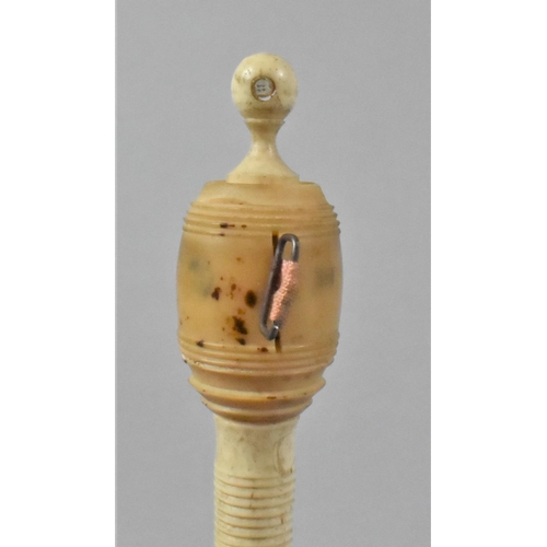 437 - A Late 19th Century Ivory Stanhope, St Boswells, together with a Pressed Metal Letter Clip and a Com... 