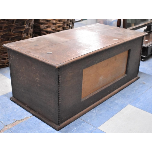 439 - An Edwardian Oak Lift Top Storage Box, 82cms by 41cms