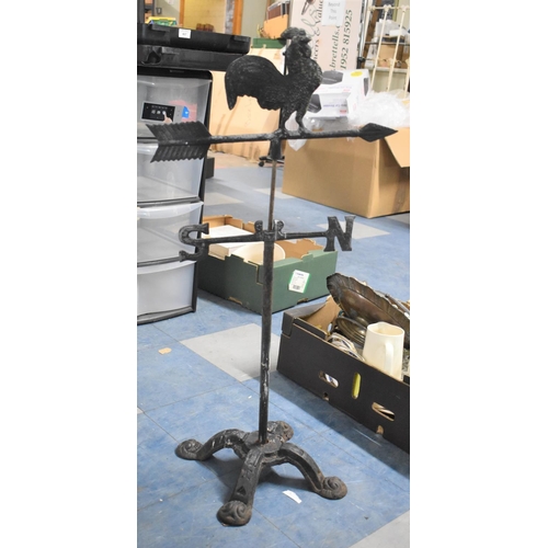 452 - A Part Cast Iron Weather Vane on Quadrant Stand, 89cms High