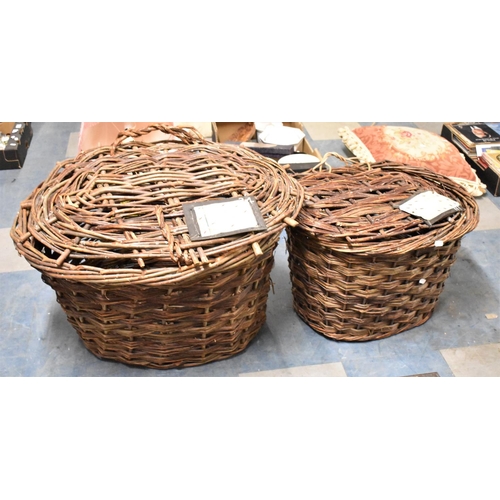 457 - Two Vintage Oval Fortnum and Mason Wicker Hampers, The Largest  78cms Wide