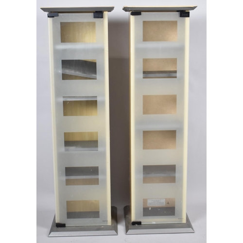 468 - A Pair of Modern Glazed Shelved Units, 30cm wide