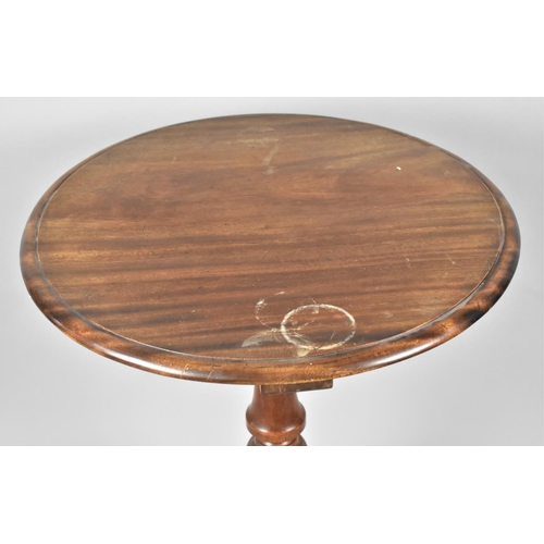 518 - A Late Victorian Mahogany Circular Topped Tripod Table, 60cms Diameter, Top with Some Water Damage