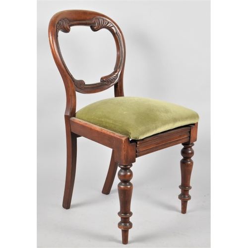 523 - A Single Victorian Mahogany Framed Balloon Backed Chair