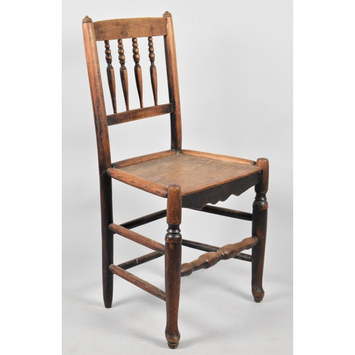 524 - A 19th Century Spindle Back Clun Type Side Chair