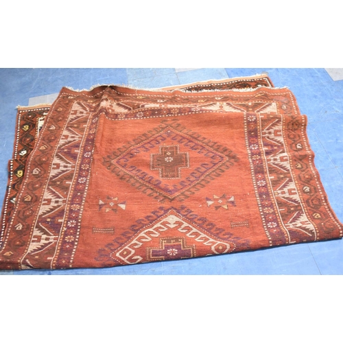 527 - An antique Caucasian Kazak Hand Made Rug, 212x145cms