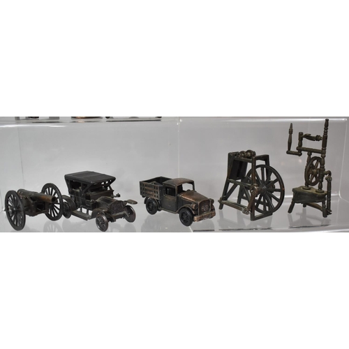 176 - A Collection of Various Metal Pencil Sharpener Models, to Include Cannon, Vintage Car, Sewing Machin... 