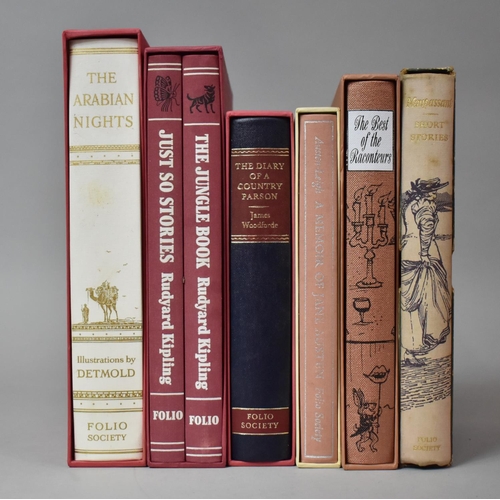 195 - A Collection of Six Folio Society Books to Include Arabian Nights, Jungle Book, Diary of a Country P... 