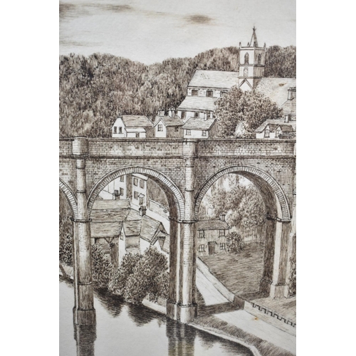 305 - A Framed Pen and Ink, Samuel Souster, Knaresborough 1943, 25x18cm