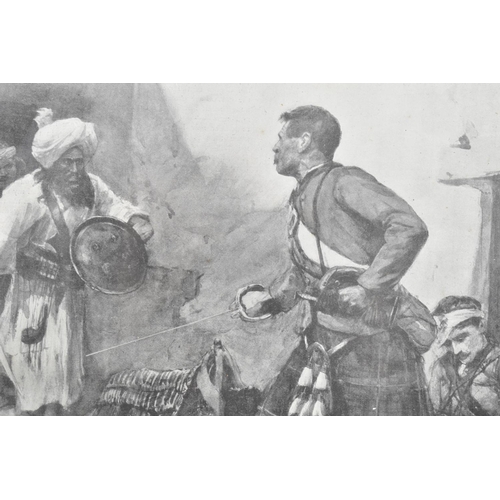 313 - A Framed Monochrome Print, An Incident At the Battle of Kandahar After W S Cumming, 22x30cm