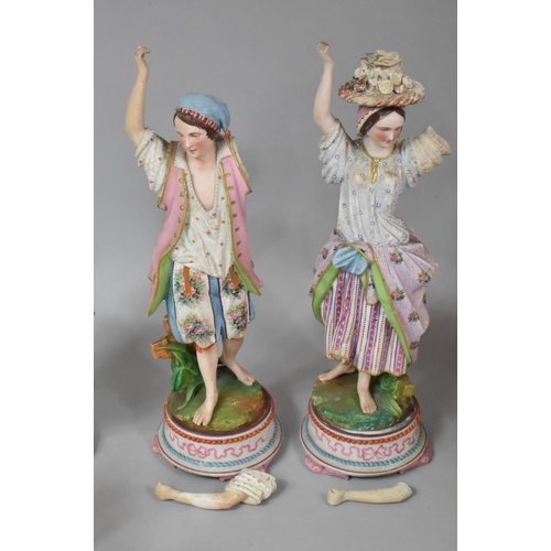 342 - A Collection of Various 19th Century and Later Continental Items to Comprise Pair of Painted Bisque ... 