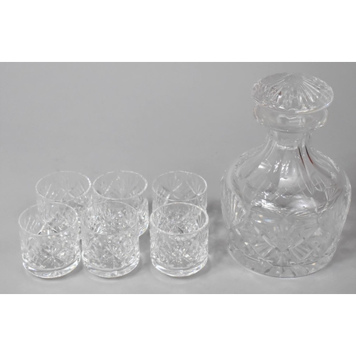 379 - A Good Quality Cut Glass Decanter Together with Six Cut Glass Short Tumbler/Tots