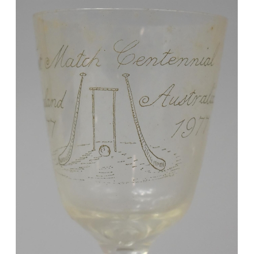 408 - A Waterford Limited Edition Crystal Goblet no.28/100 to Commemorate Centenary of England and Austral... 