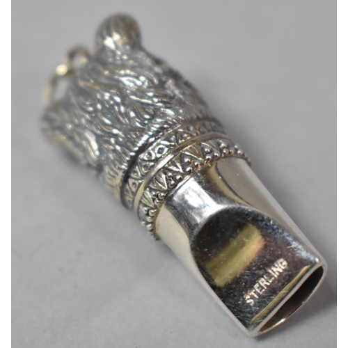 451 - A Silver Dog Whistle, 4cm Long