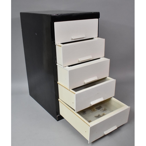 470 - A Five Drawer Entomology Cabinet Containing Moths, Pupar and Butterflies, all Labelled, 30x38x57cm