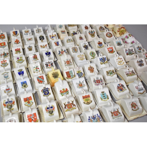 478 - A Large Collection of Crested Ware Cheese Dishes