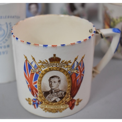 479 - A Collection of Commemorative Mugs to Include Victorian Beakers, Peace Beaker, Coronation, 1969 Moon... 